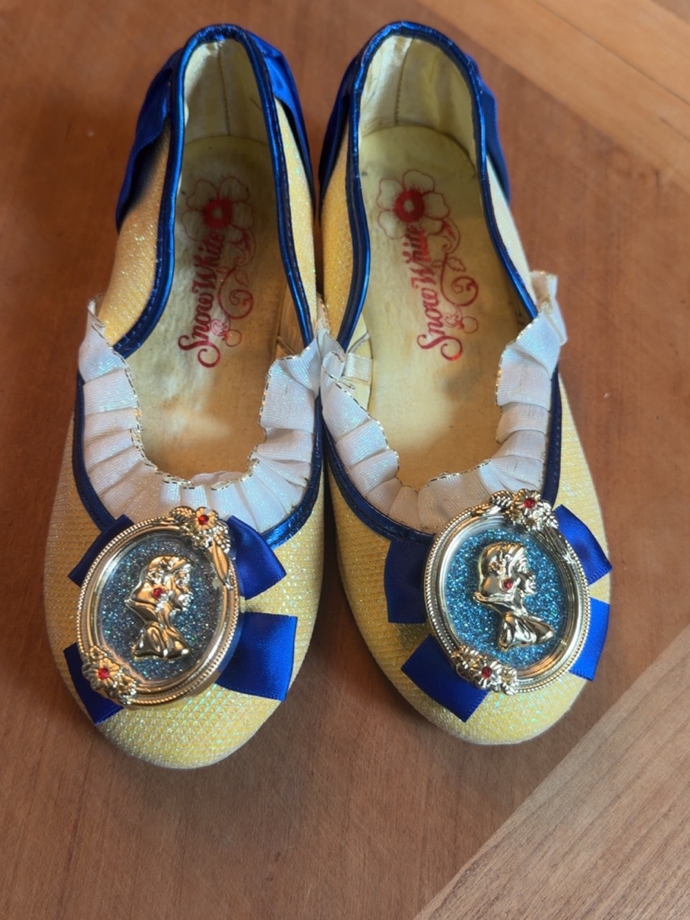 Disney Yellow and Blue Girls' Ballet Flats with Cameo Accent